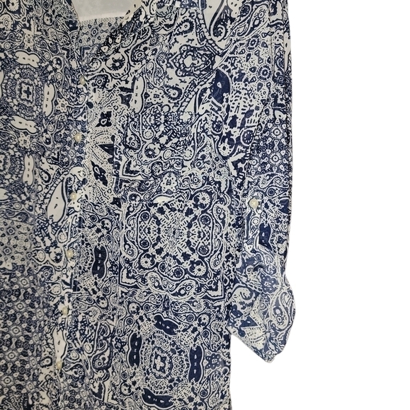 Joe Fresh sheer button down long sleeve shirt size medium - Picture 4 of 9